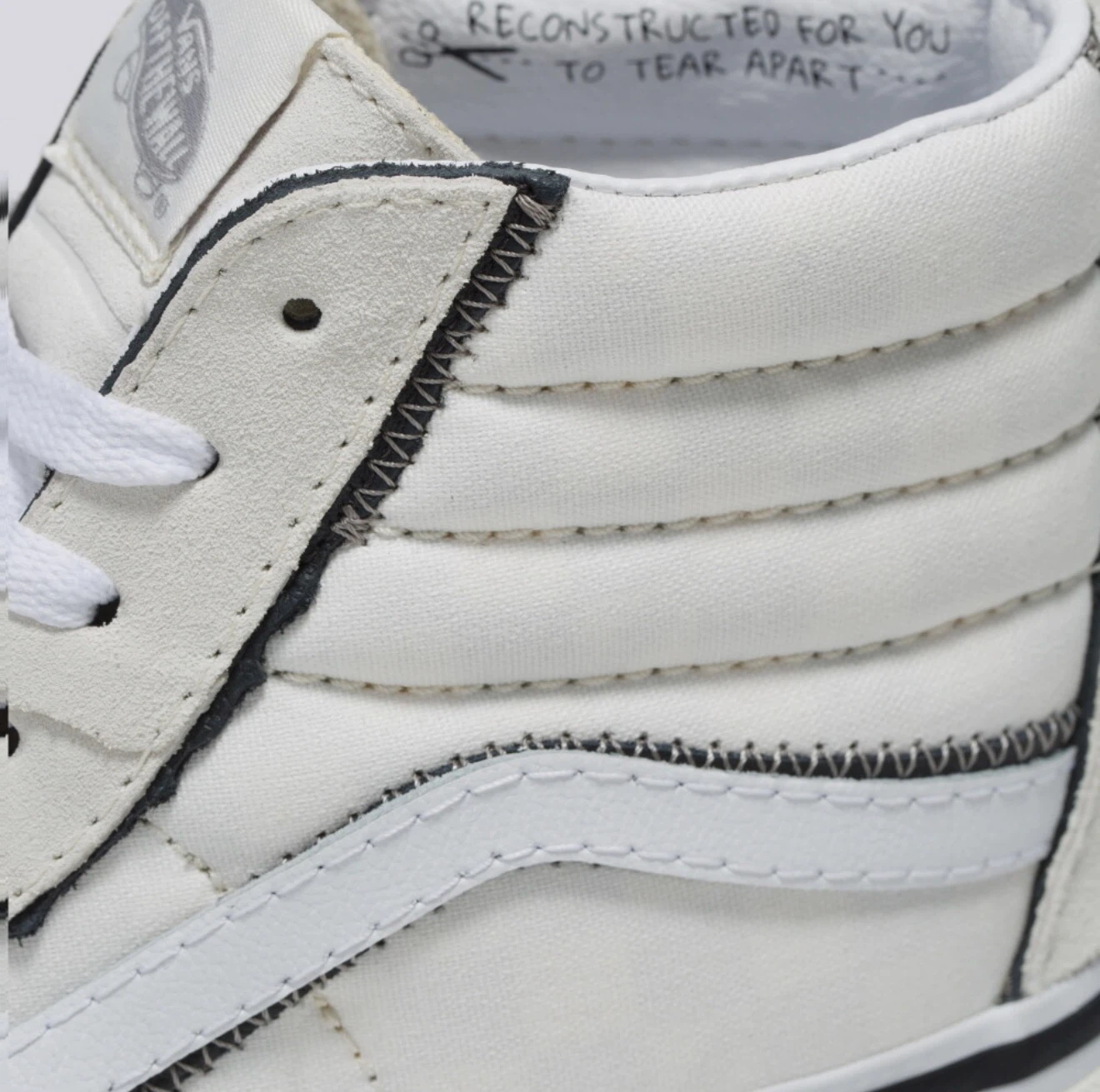 NEW MENS VANS SK8 HI RECONSTRUCT SHOES SIZE 10 MARSHMALLOW WHITE - photo 5