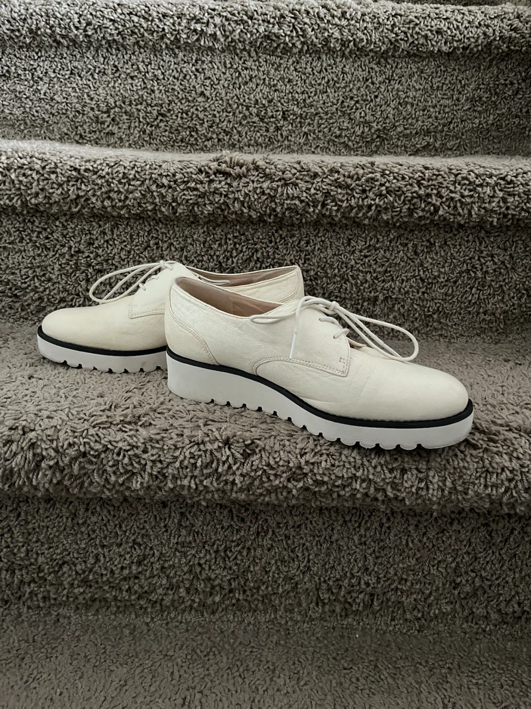 Nine West Cream Lace-Up Wedge Shoes - photo 2