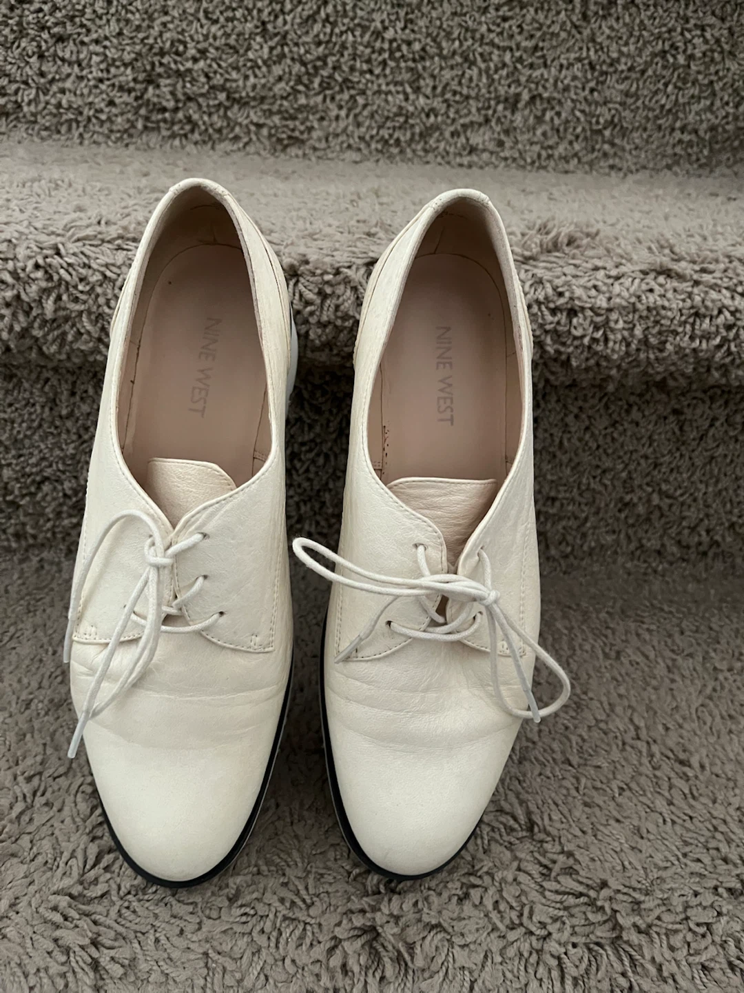 Nine West Cream Lace-Up Wedge Shoes - photo 3