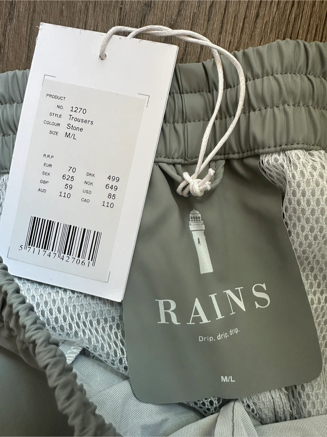 Rains Trousers - M/L - Stone - photo 2
