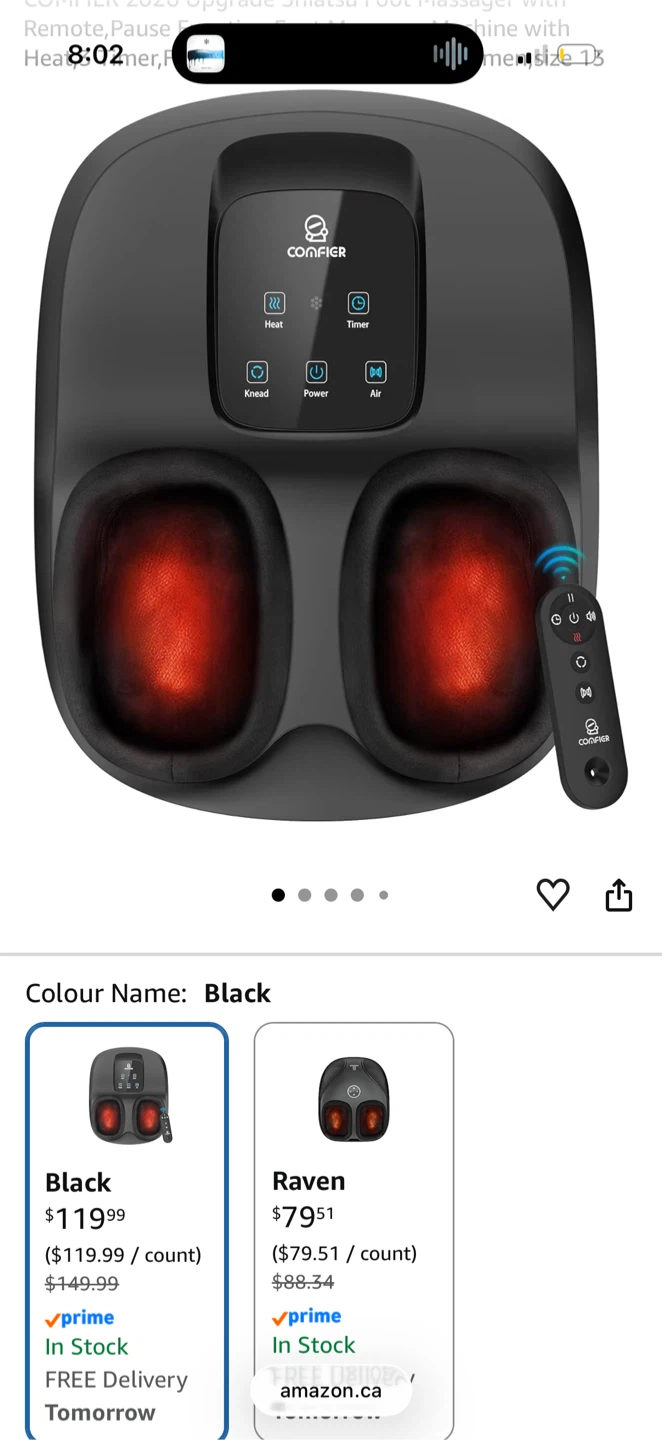 Comfier Foot Massager with Heat and Remote