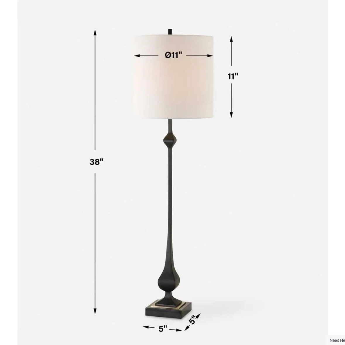 Black Floor Lamp with White Shade - photo 2