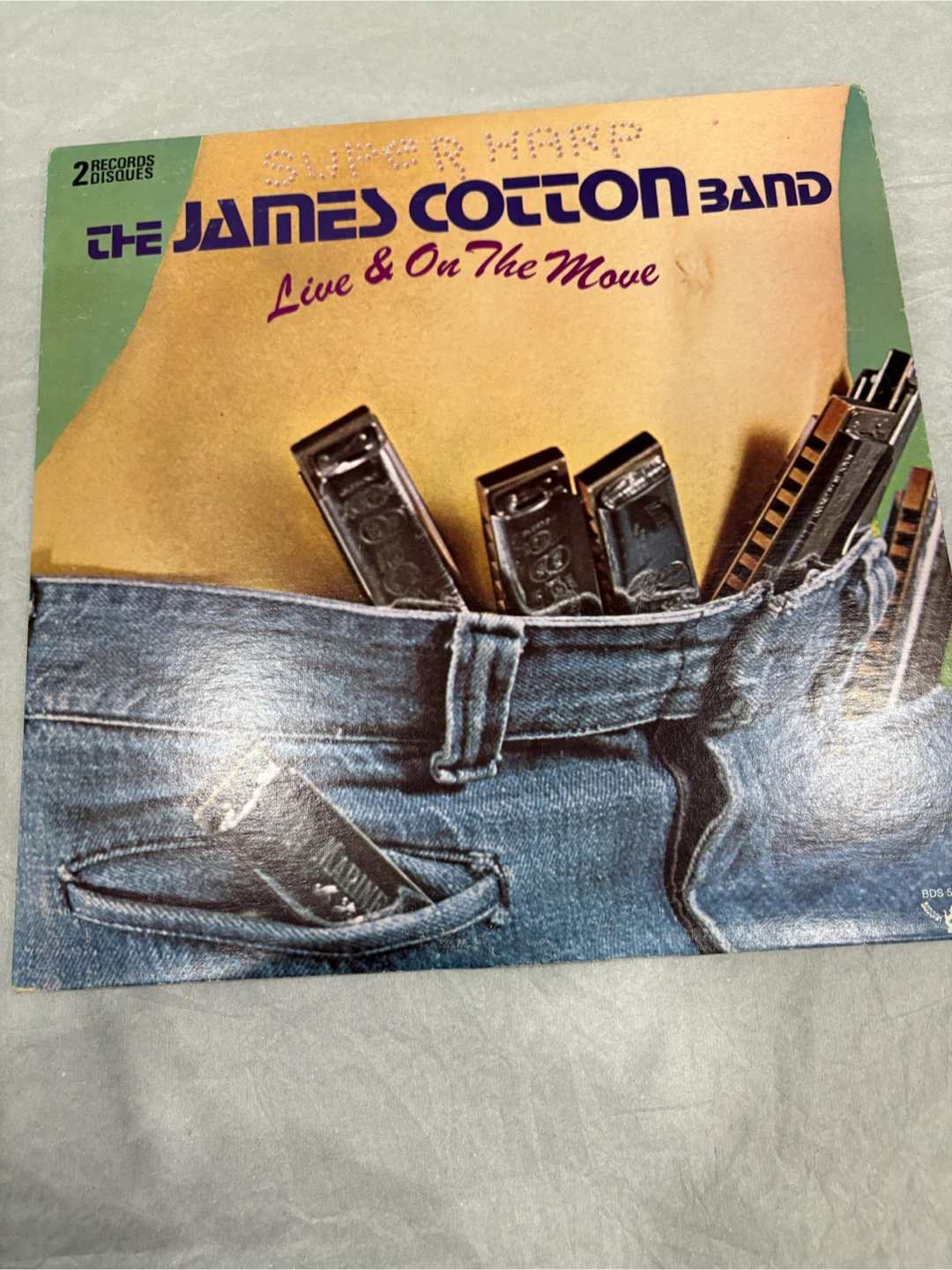 Vintage Vinyl Record James Cotton Band Live 2 Record Set