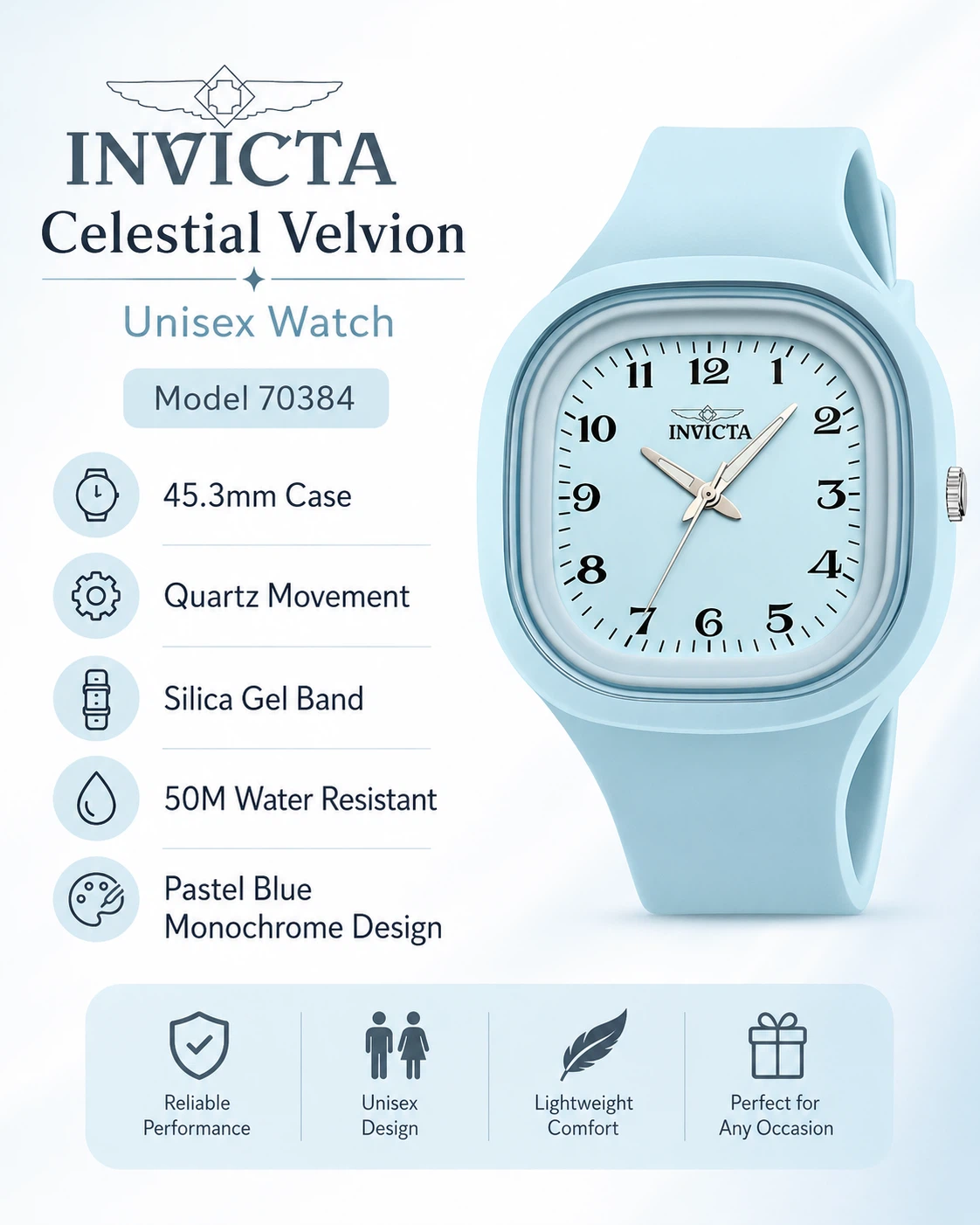 Invicta Celestial Velvion 45.3mm Blue Unisex Watch - photo 2
