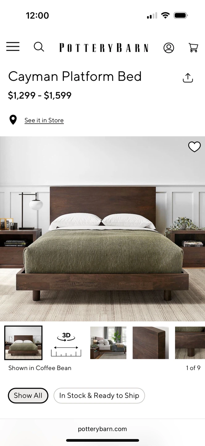 Pottery Barn, Cayman Platform Bed King, HALF PRICE - photo 2