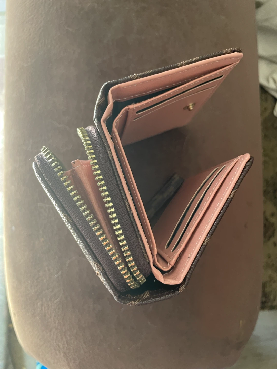 Brown Monogram Wallet with Snap Closure - photo 2