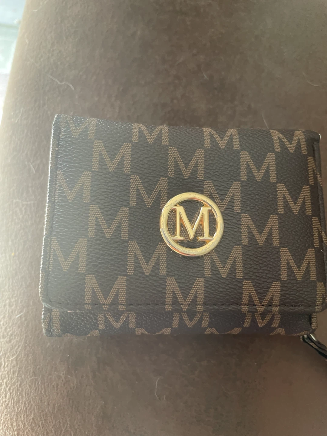 Brown Monogram Wallet with Snap Closure - photo 3