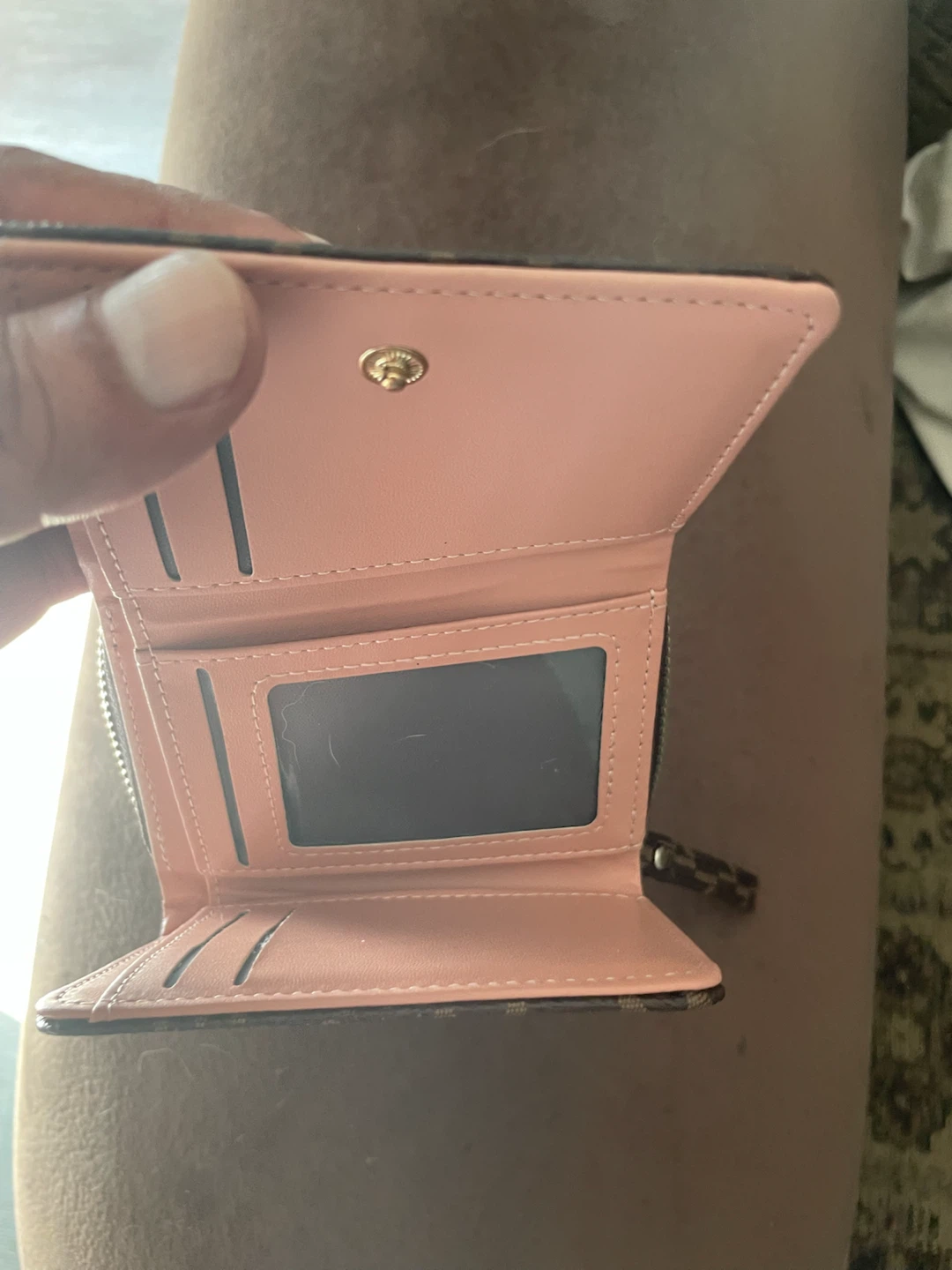 Brown Monogram Wallet with Snap Closure - photo 4