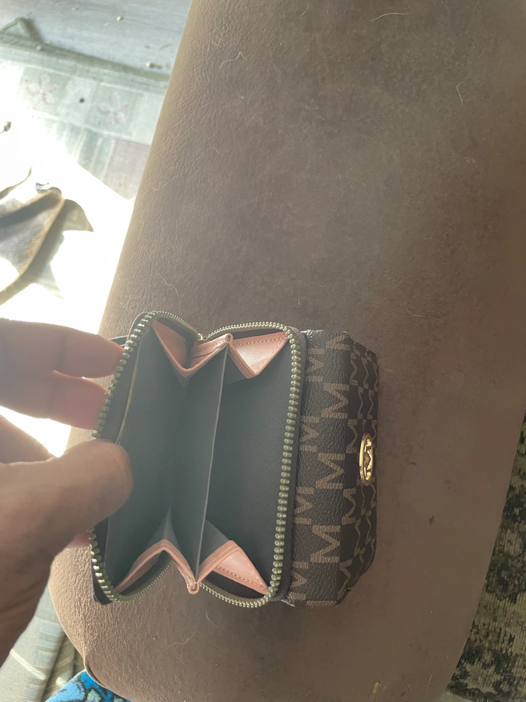 Brown Monogram Wallet with Snap Closure - photo 5
