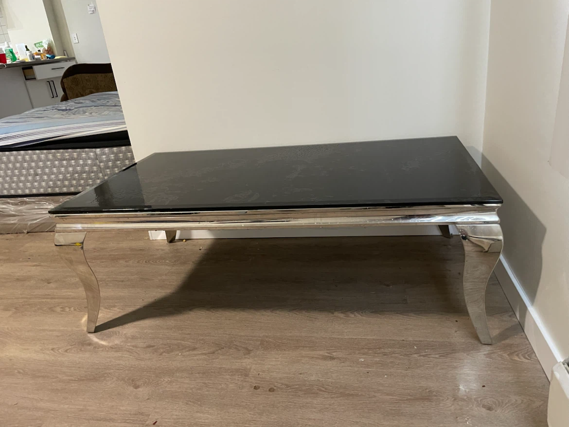 Glass Top Coffee Table with Silver Legs - photo 2