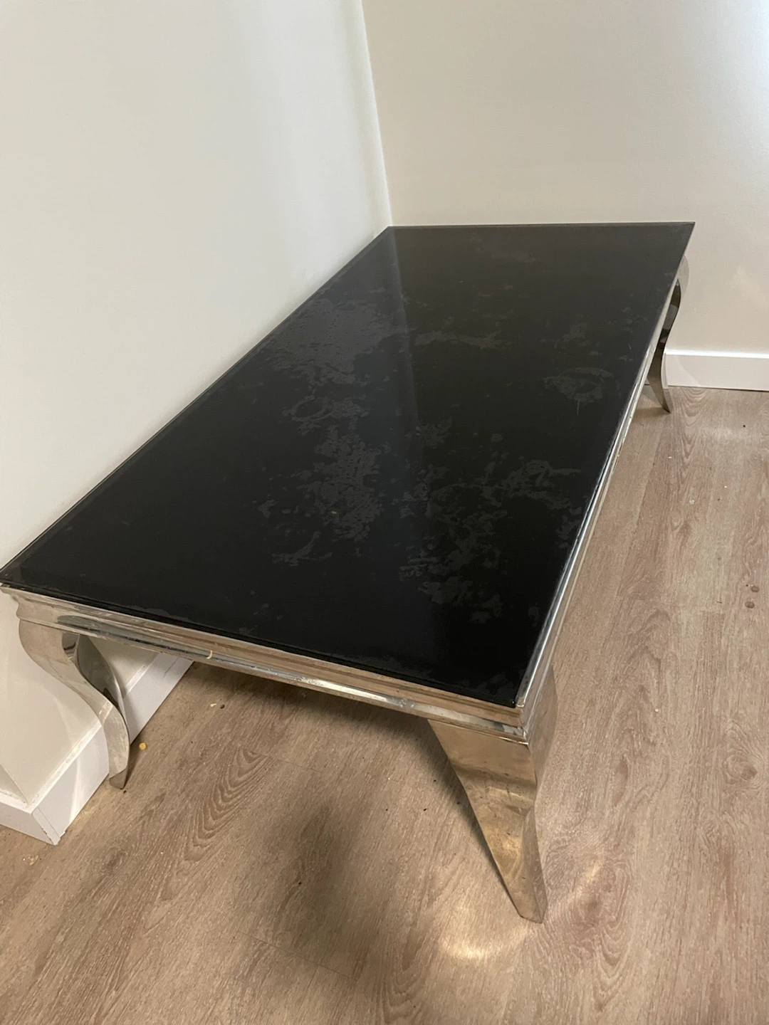 Glass Top Coffee Table with Silver Legs - photo 3