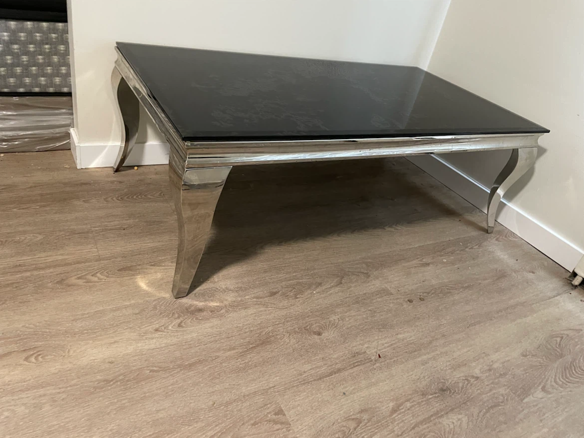 Glass Top Coffee Table with Silver Legs - photo 5