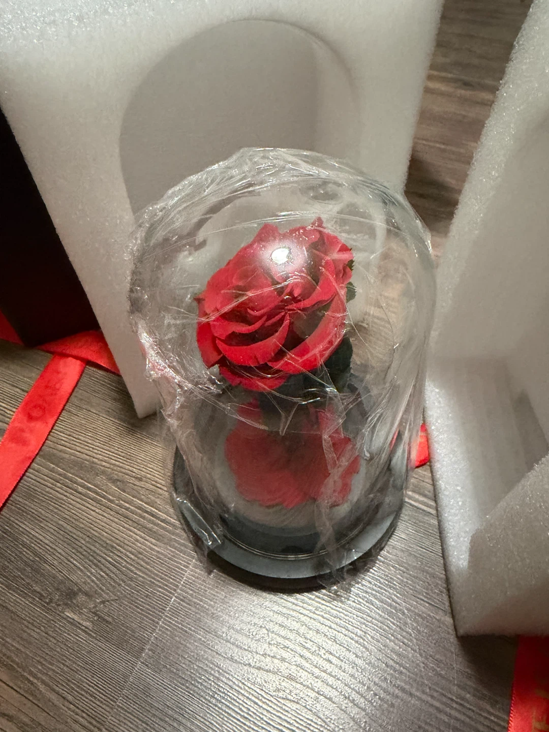 Preserved Red Rose in Glass Dome