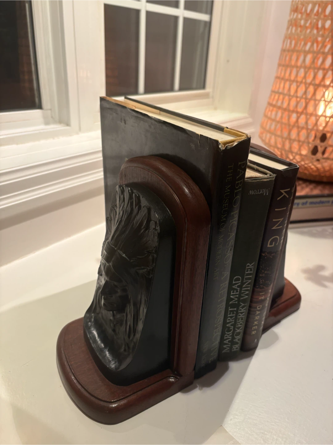Vintage Native American Chief Head Bookends - photo 3