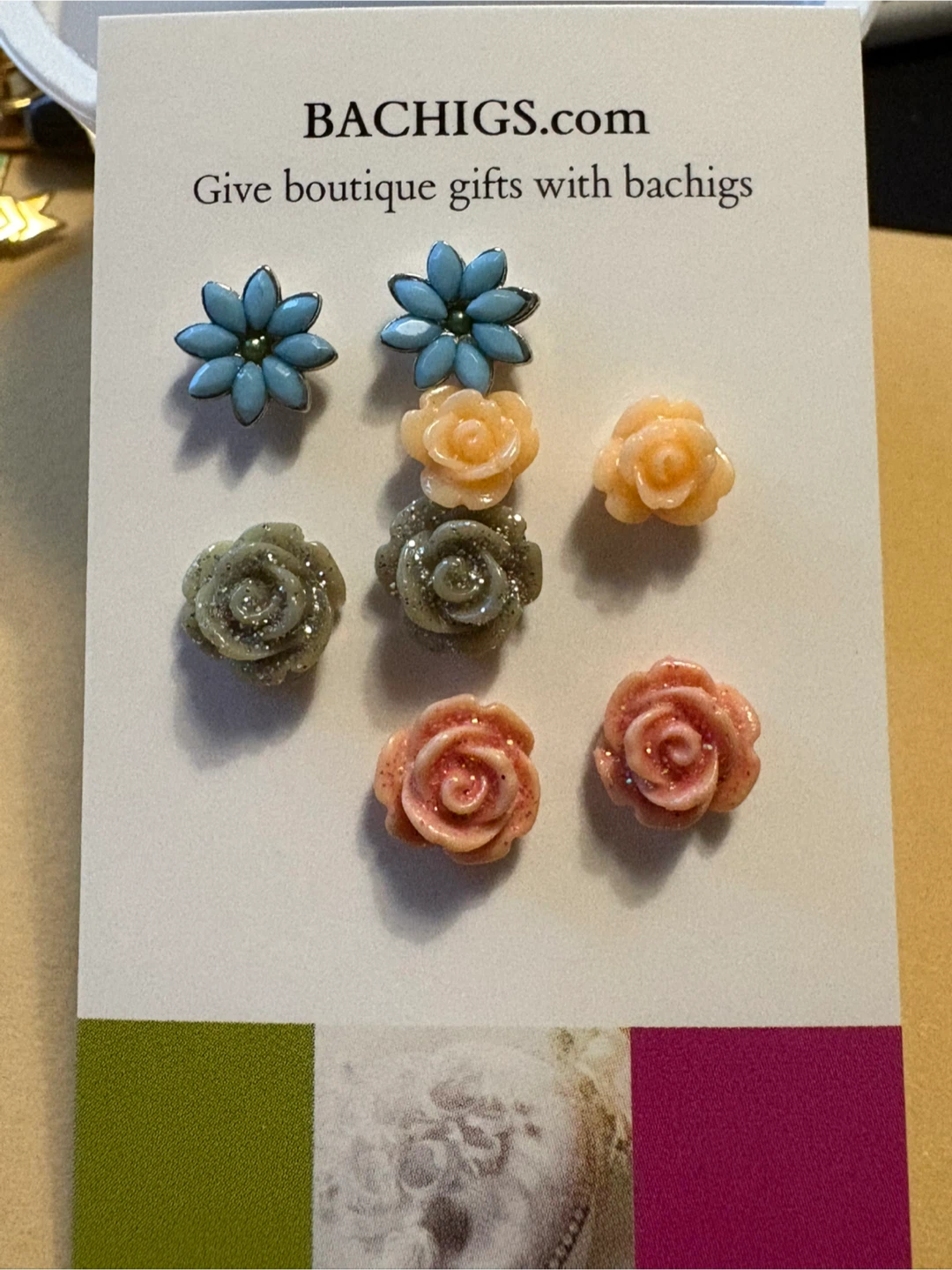 Flower Stud Earrings Set of four