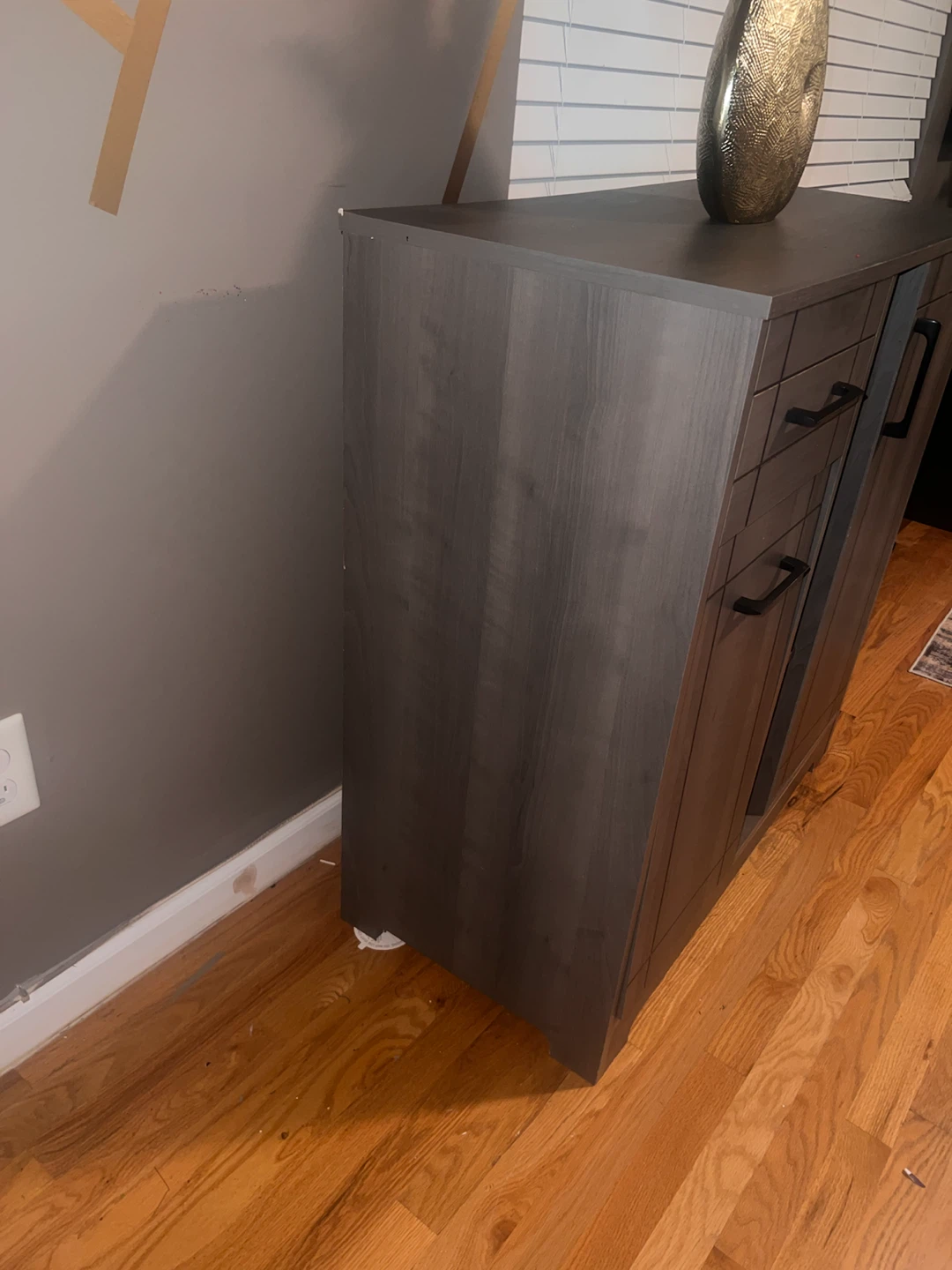 Gray Storage Cabinet with Shelves and Drawers - photo 4
