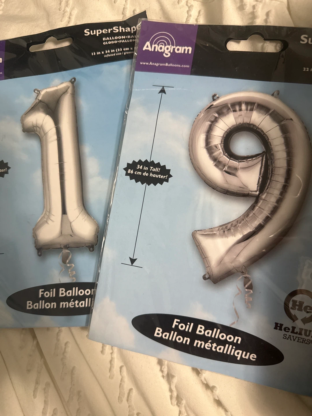 Anagram SuperShape Foil Number Balloon - Silver
