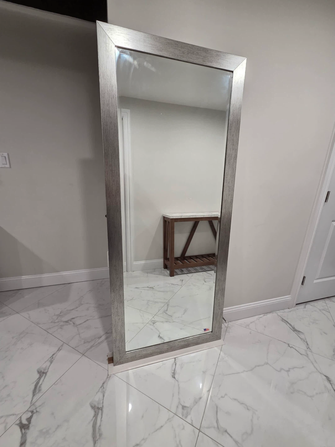 Rayne Jovie Jane Rectangular Mirror its Brushed Silver Finish - photo 2