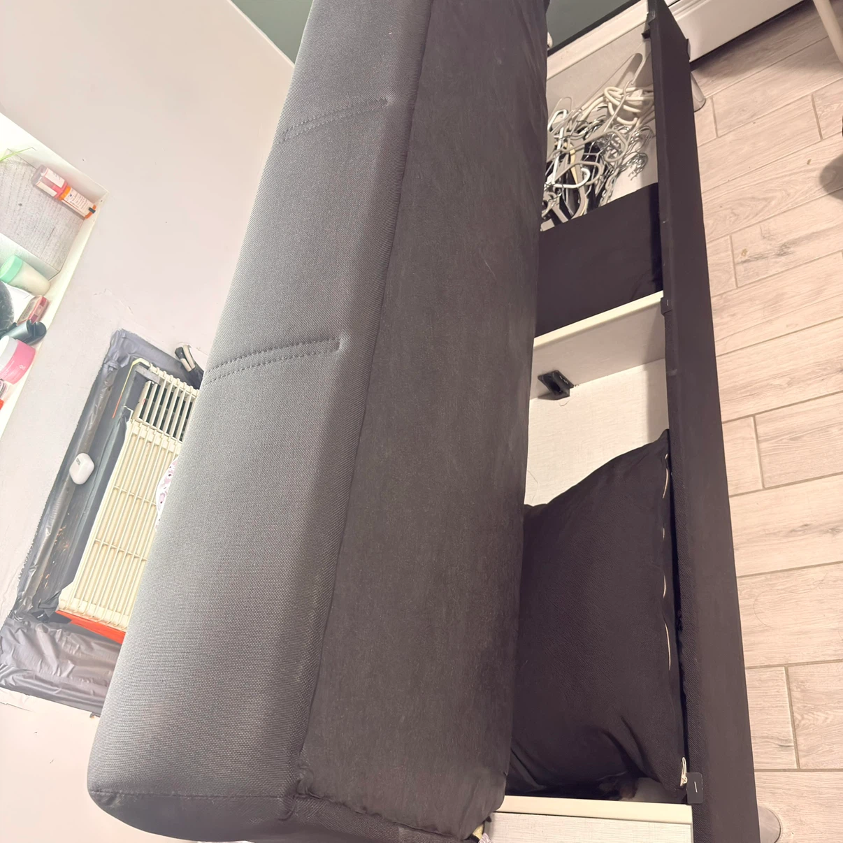 Dark Gray Futon Sofa Bed - photo 2