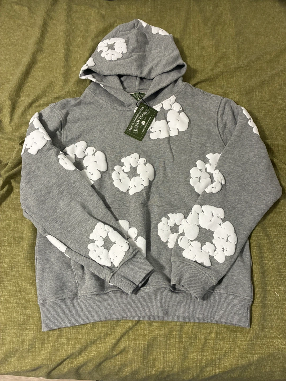 Grey denim tears hoddie lmk for the low