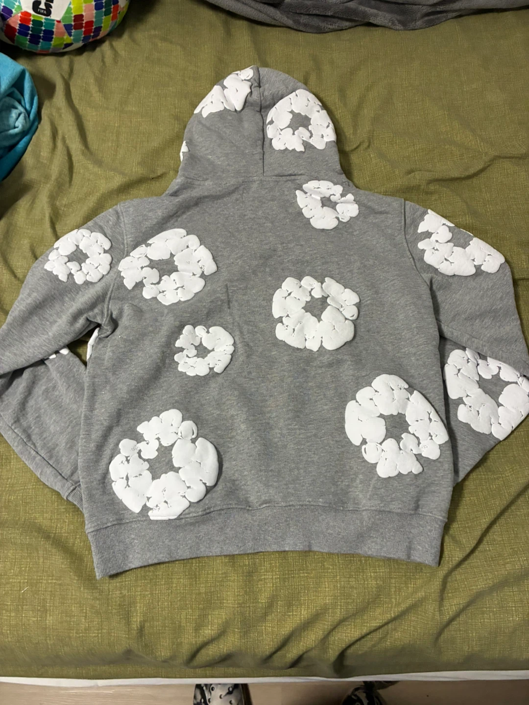 Grey denim tears hoddie lmk for the low - photo 2