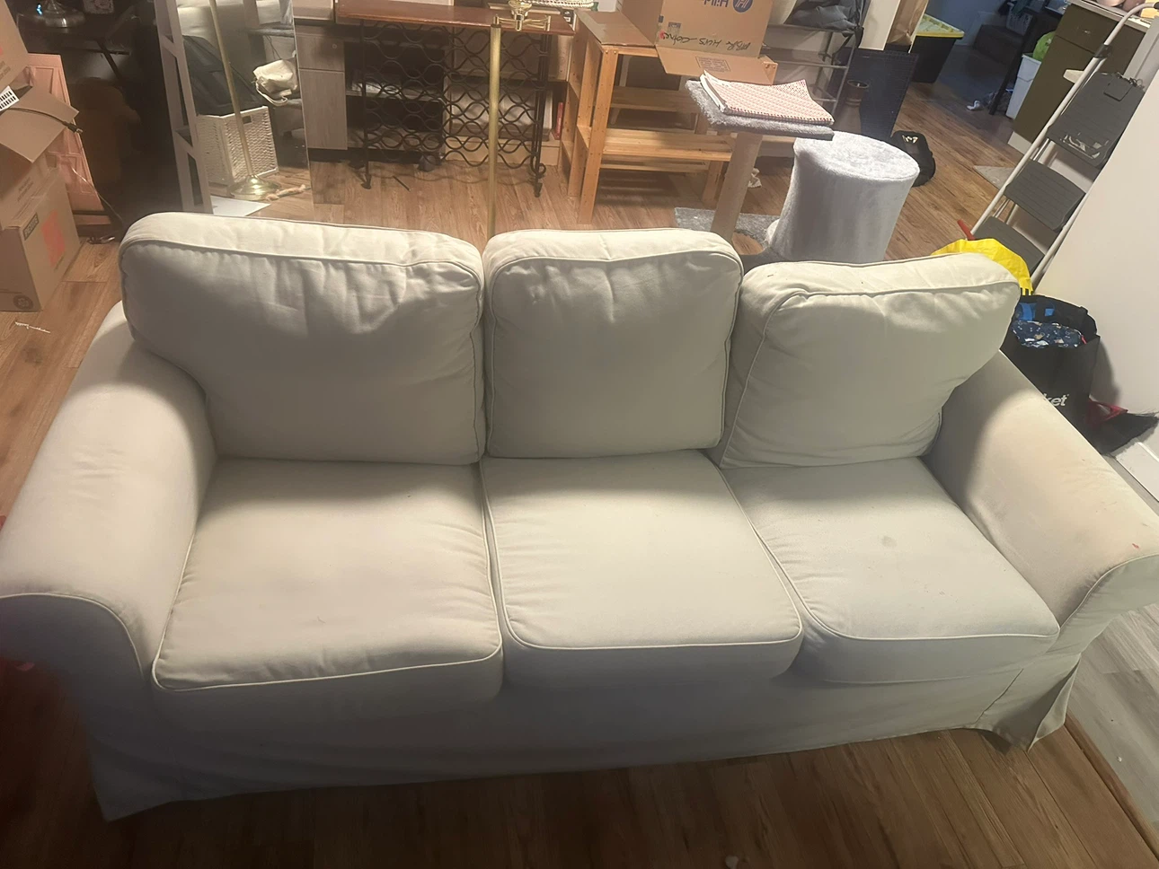 Cream coloured 3-seater sofa - photo 2