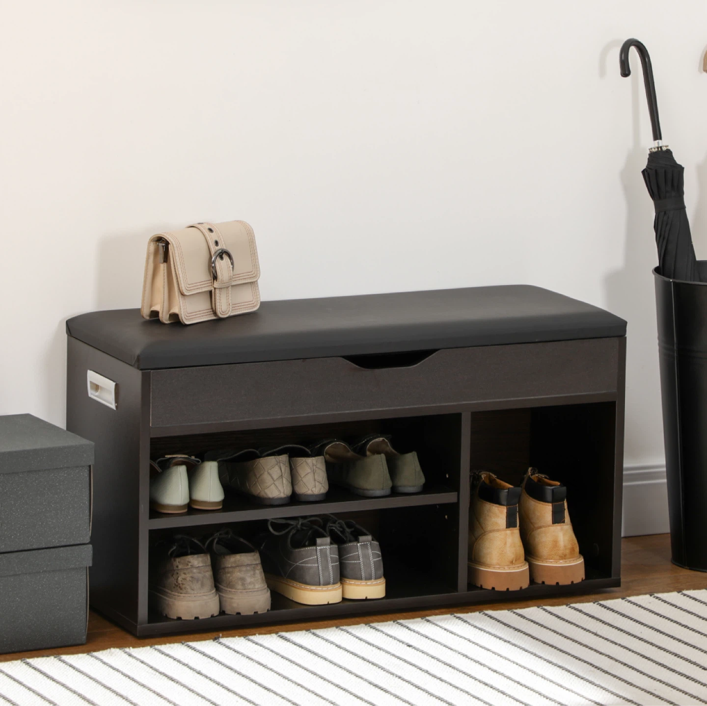 HOMCOM Shoe Storage Bench with Cushion 😍 – Like New