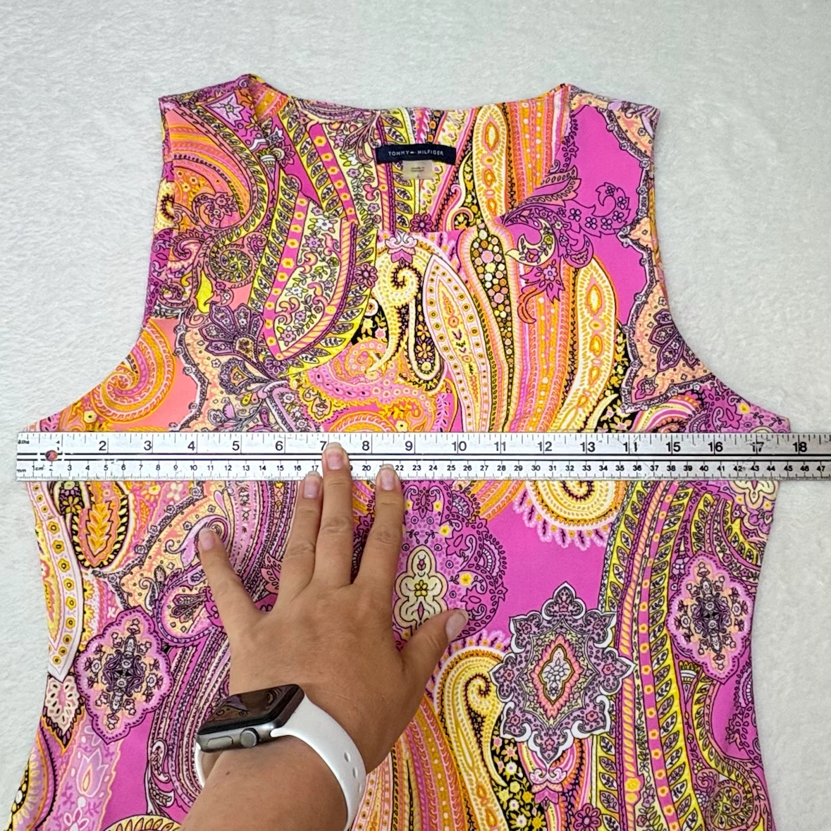 Tommy Hilfiger Pink Paisley Sleeveless Midi Dress Size 6 Summer - photo 2