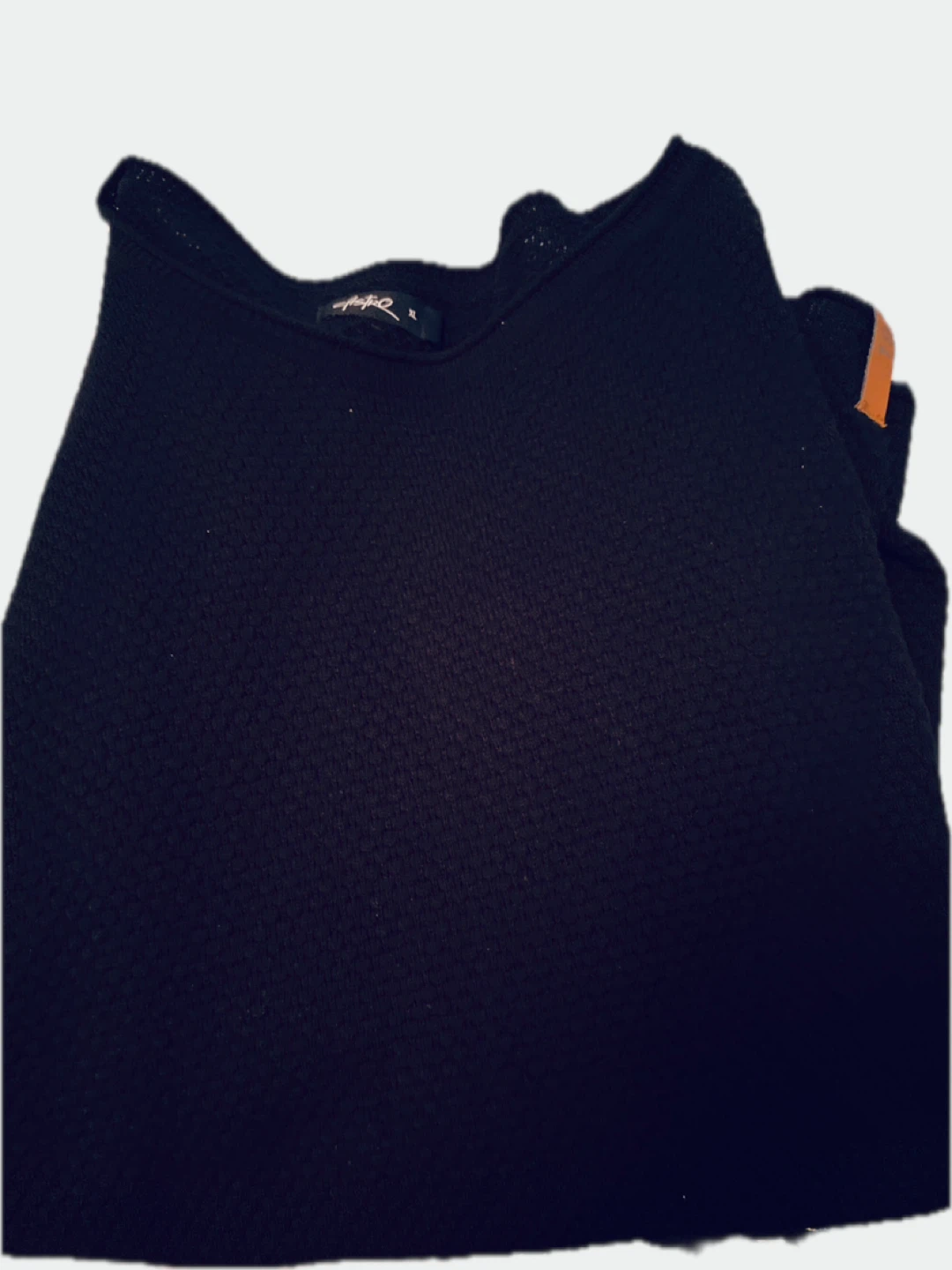 Black weaved Textured Sweater