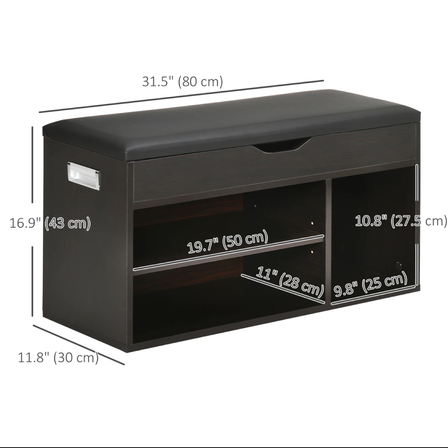 HOMCOM Shoe Storage Bench with Cushion 😍 – Like New - photo 2