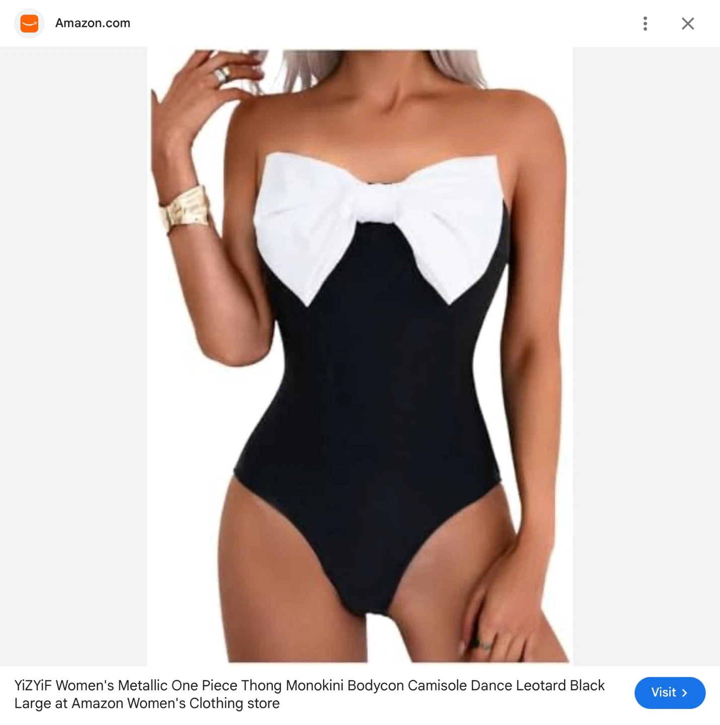 Women's Black XL Swimsuit with White Bow