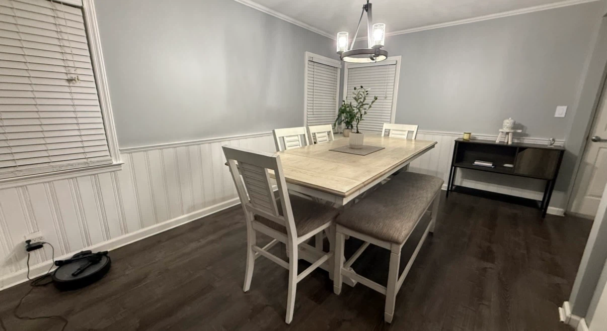 Ashley’s White and Wood Dining Set with Bench - photo 2