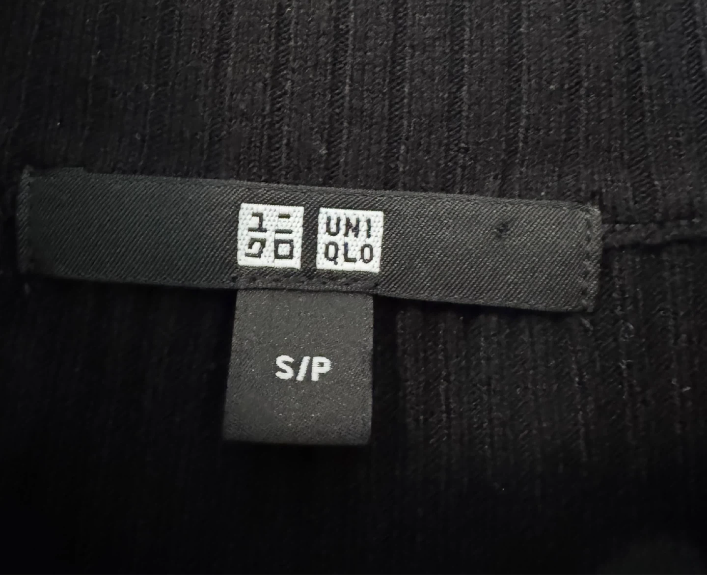 Uniqlo Black Ribbed Knit Half-Zip Midi Dress Size Small - photo 5