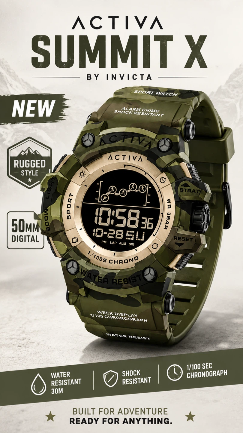 Activa X Invicta Summit 50mm Camo Digital Men’s Watch - photo 4