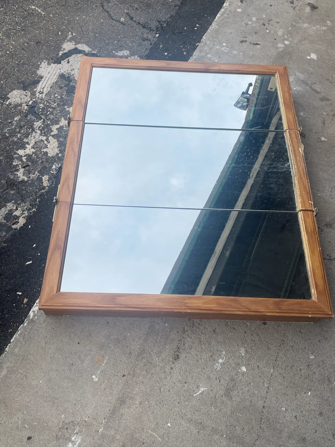 Wooden Medicine Cabinet with Mirror
