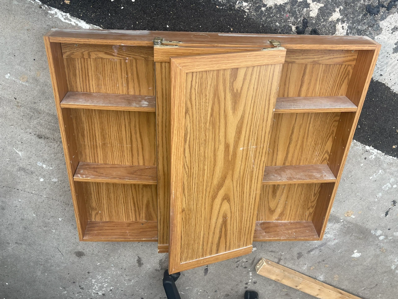 Wooden Medicine Cabinet with Mirror - photo 2