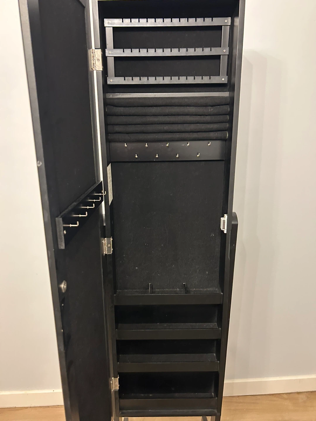 Black Standing Jewelry Armoire with Mirror - photo 2