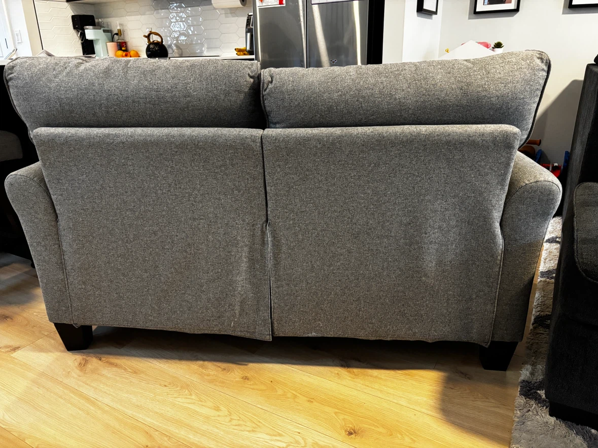 Grey Fabric Loveseat Sofa - photo 2