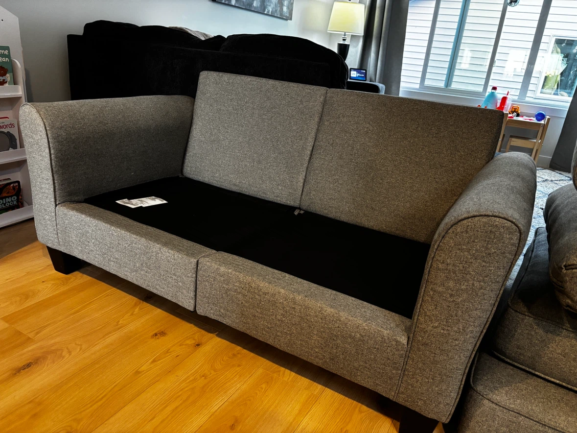 Grey Fabric Loveseat Sofa - photo 3