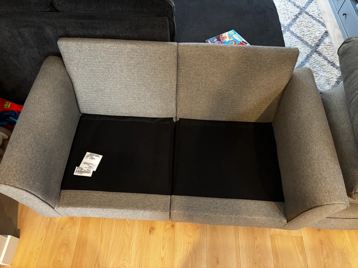 Grey Fabric Loveseat Sofa - photo 4