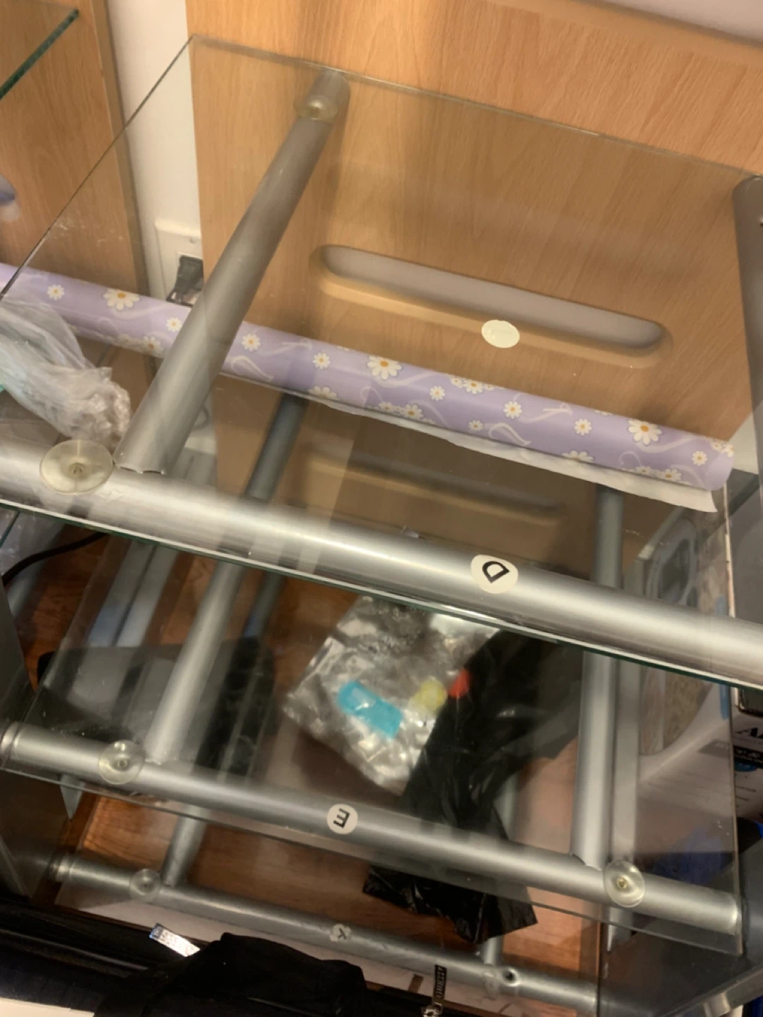 Set of 2 Modern Metal & Glass Shelving Units / Bookshelves - photo 4