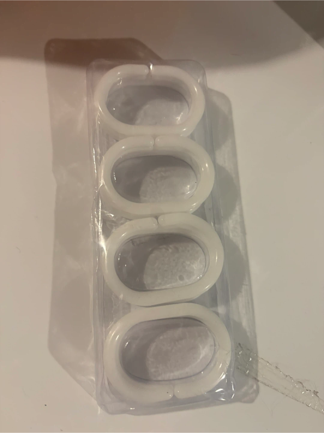 Set of 4 White Shower Curtain Rings