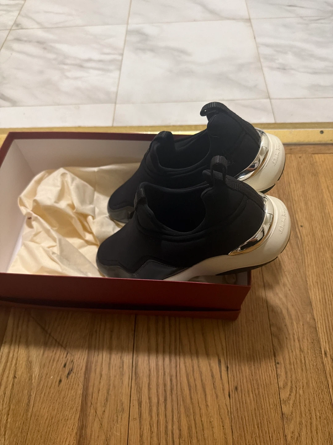 Salvatore Ferragamo Black Slip-On Sneakers - photo 2