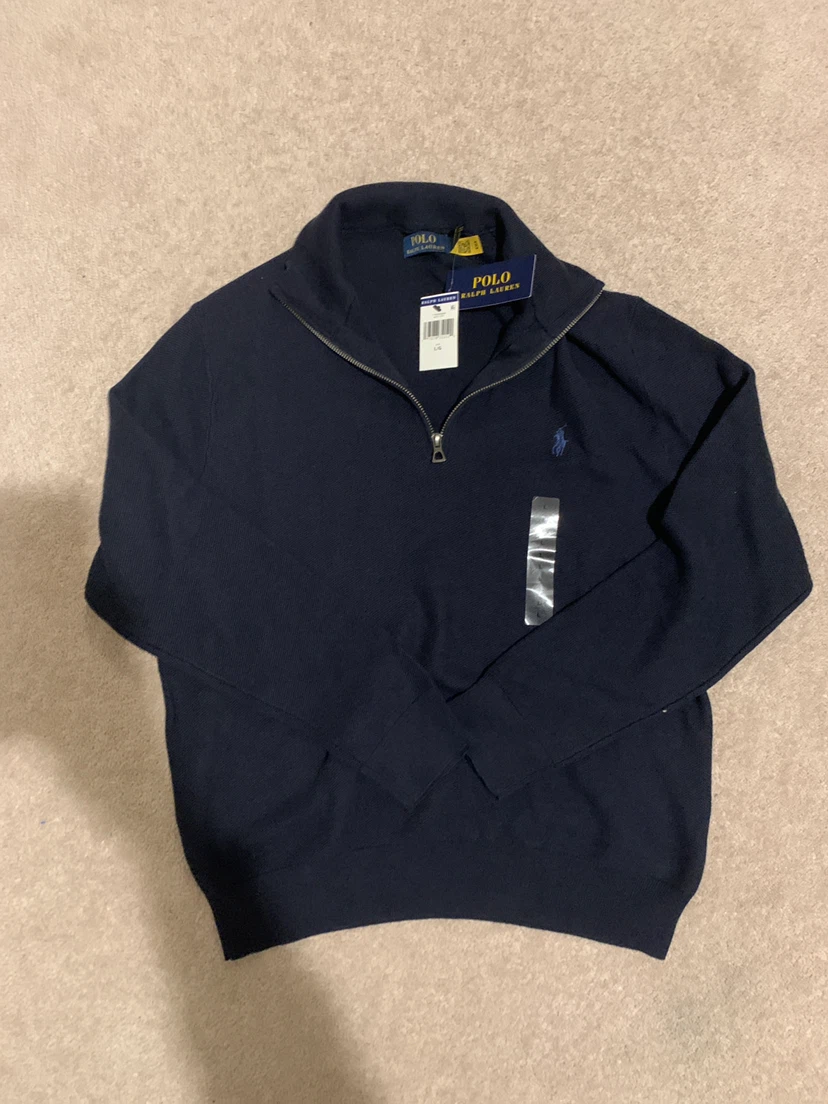 Polo Ralph Lauren Navy 1/4 Zip Sweater Size L/G