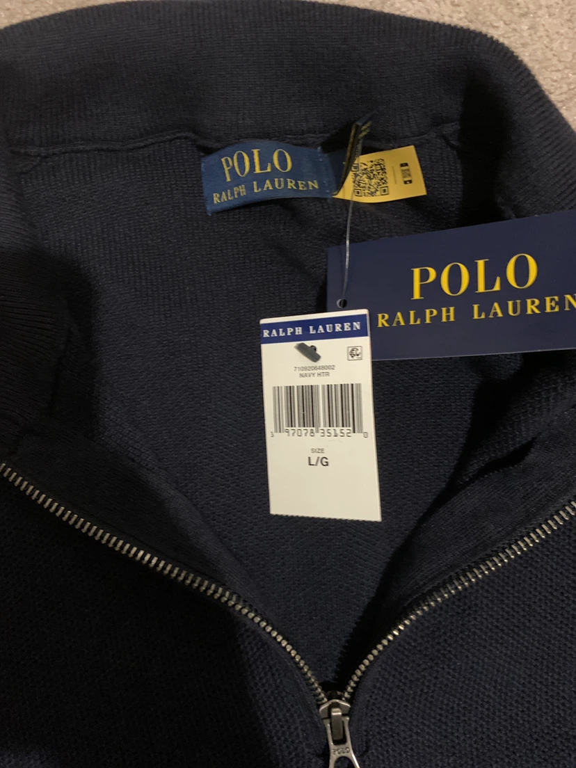 Polo Ralph Lauren Navy 1/4 Zip Sweater Size L/G - photo 2