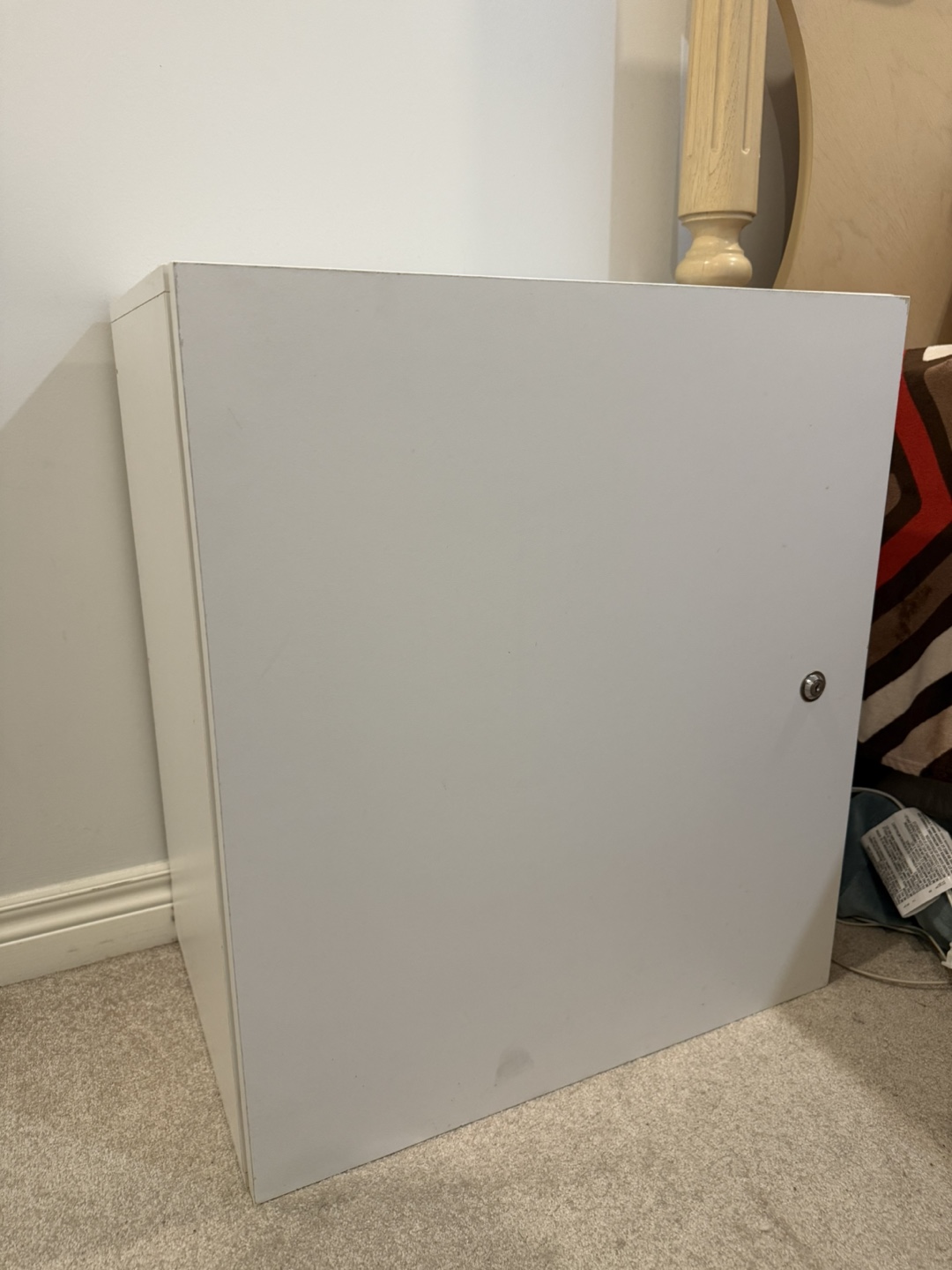 White Storage Cabinet with Door and lock