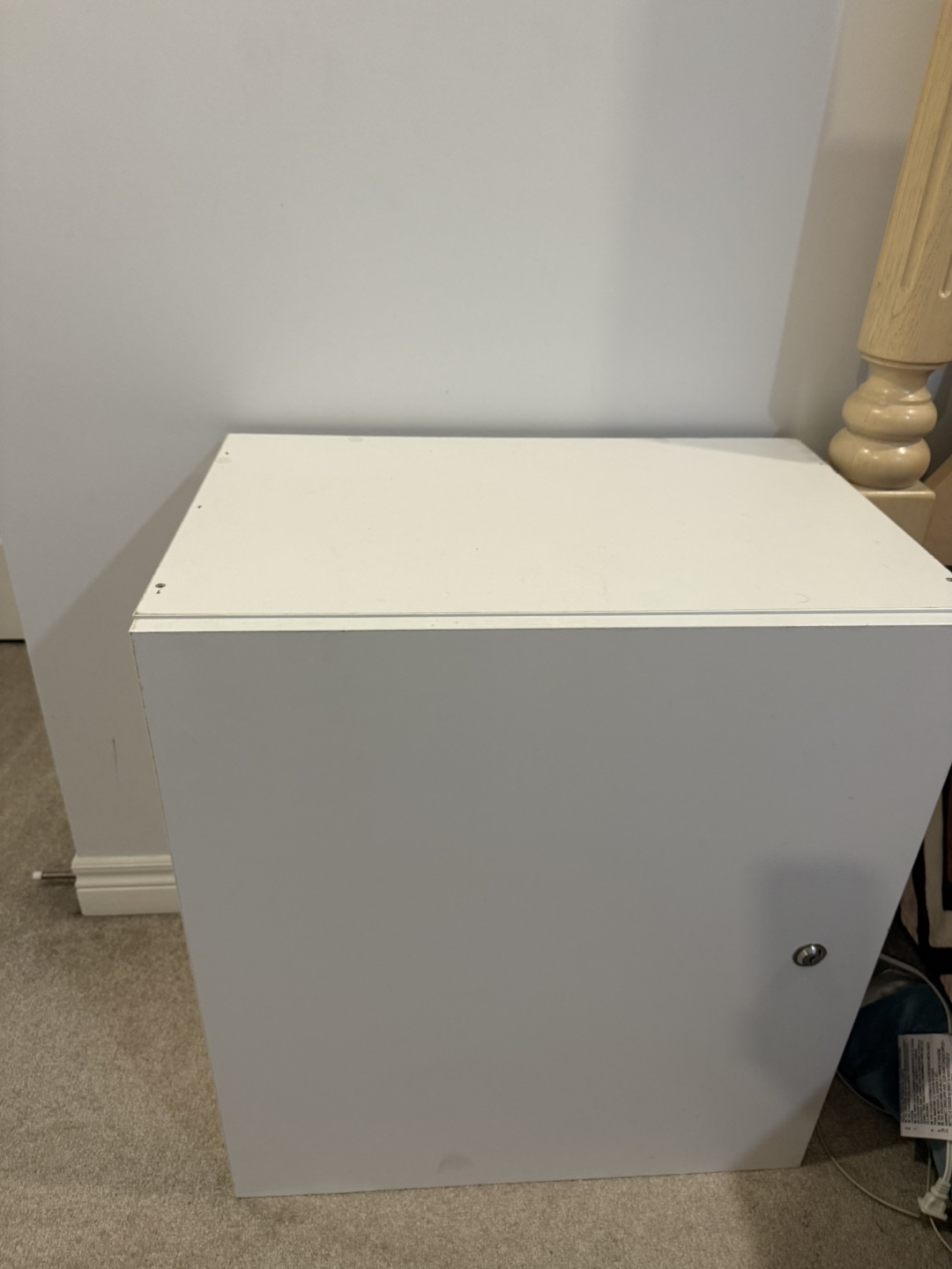 White Storage Cabinet with Door and lock - photo 2