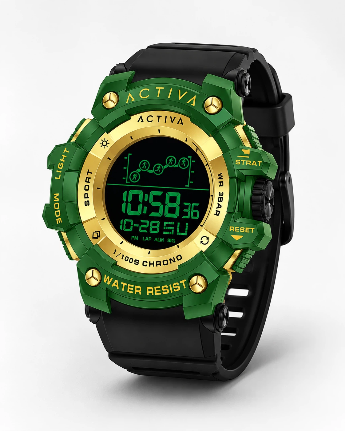 Activa X Invicta Summit 50mm Green Gold Digital Watch