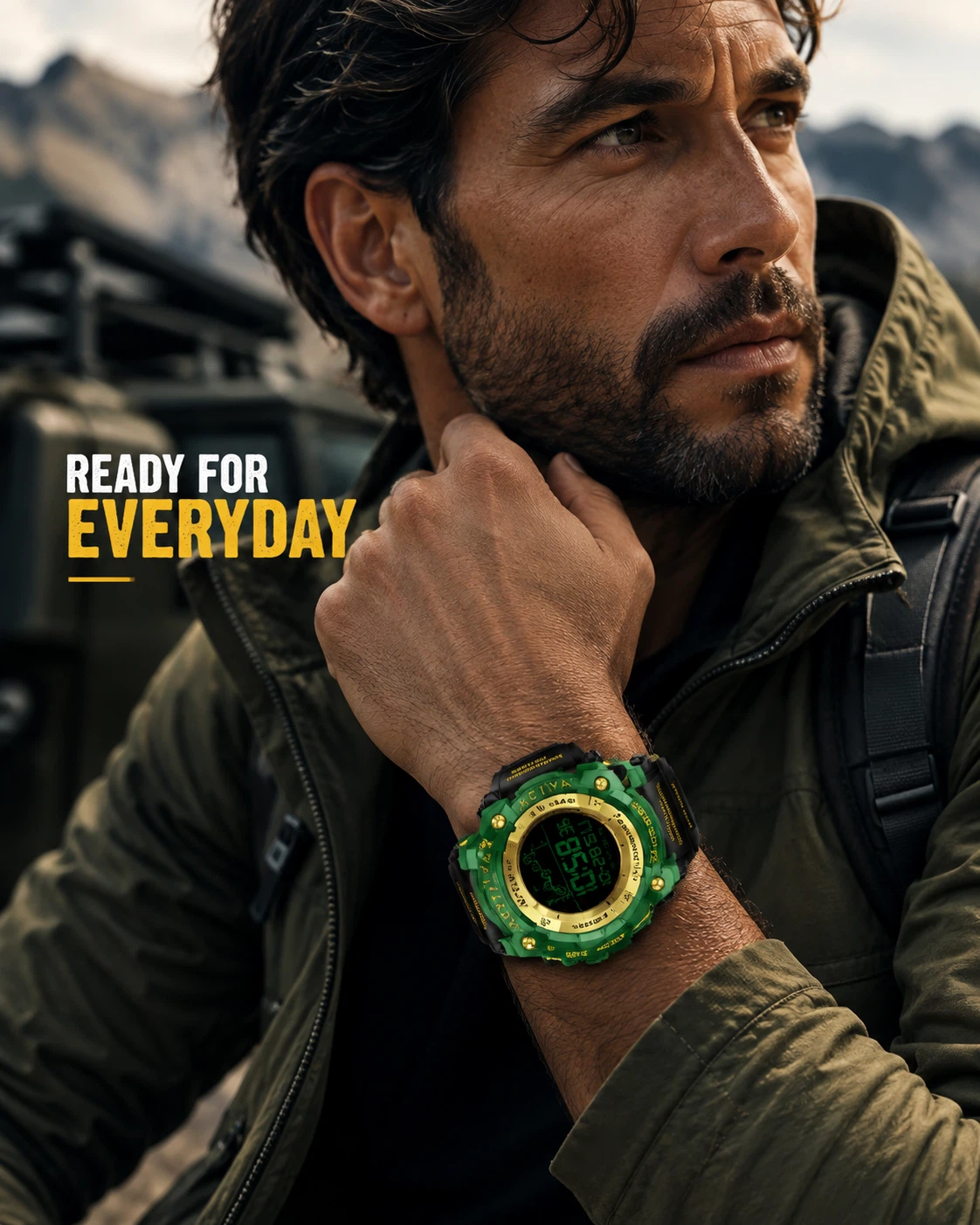 Activa X Invicta Summit 50mm Green Gold Digital Watch - photo 3