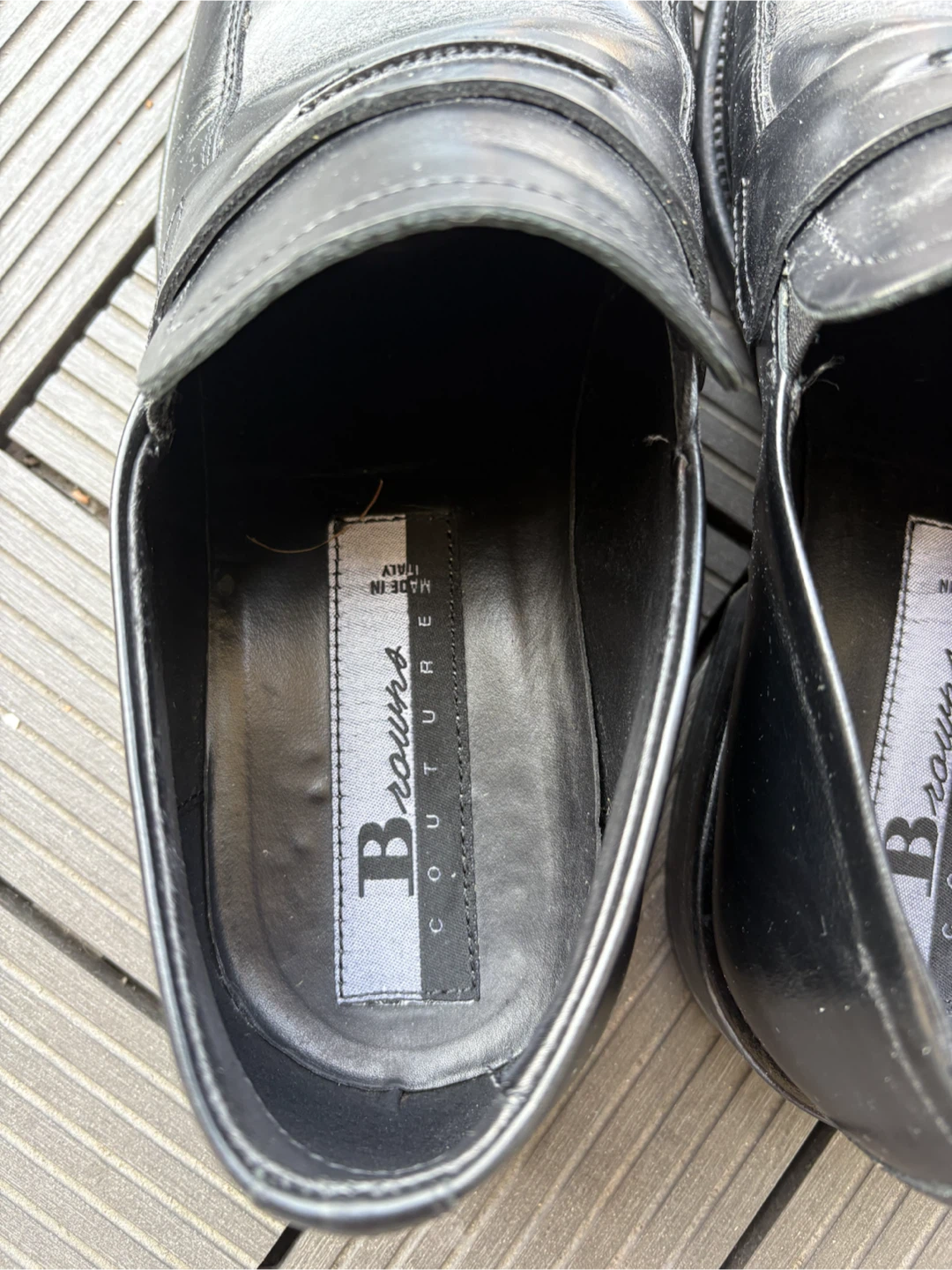 Browns Couture Black Leather Loafers - Size 42 - photo 2